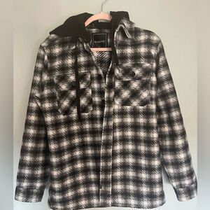 NWT MENS BlankNYC hooded flannel shacket jacket